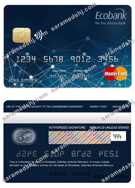 Central African Republic Ecobank  bank mastercard